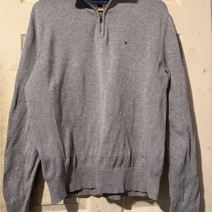 Tommy Hilfiger Men's Heather Gray Zip-Up Sweater